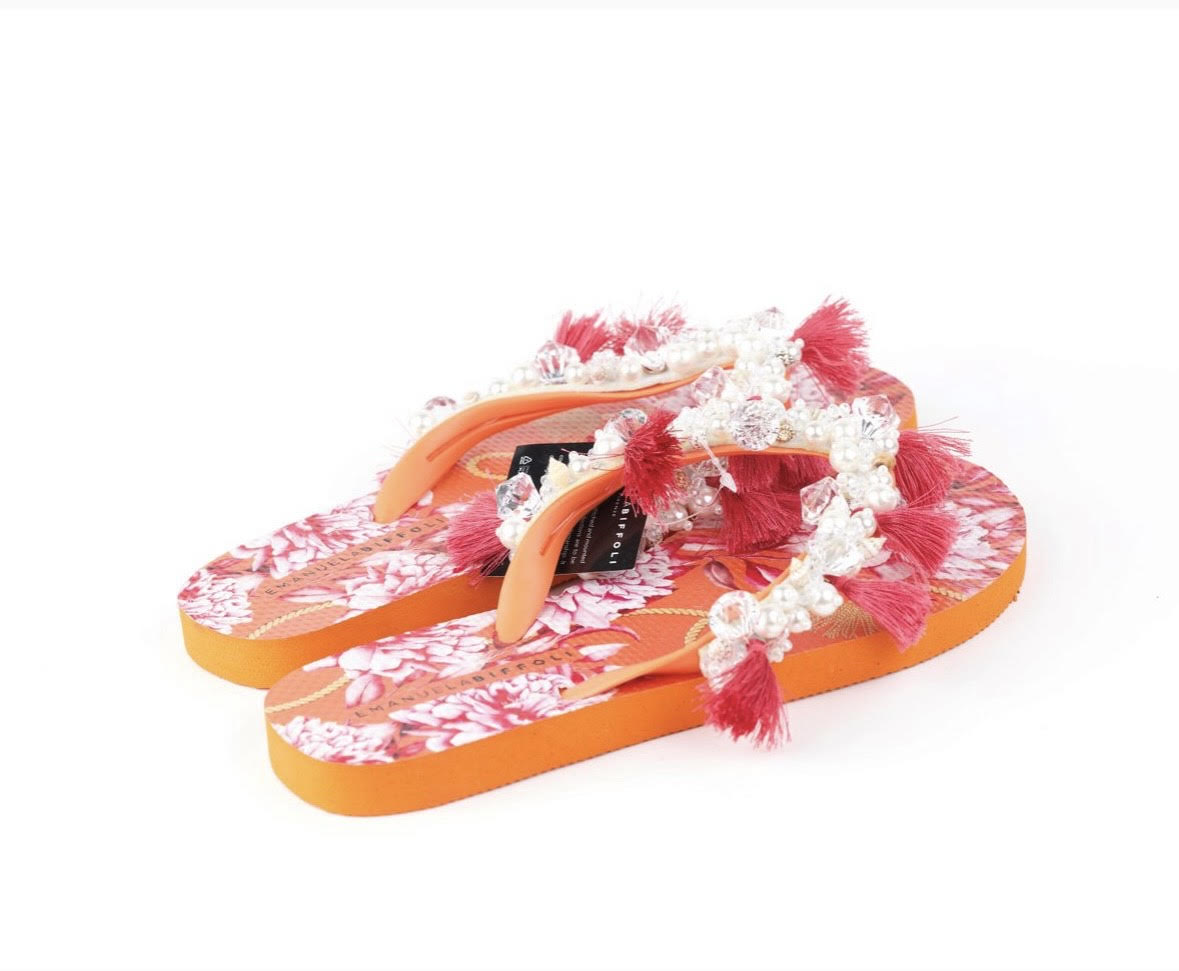 ORANGE FLIP FLOPS