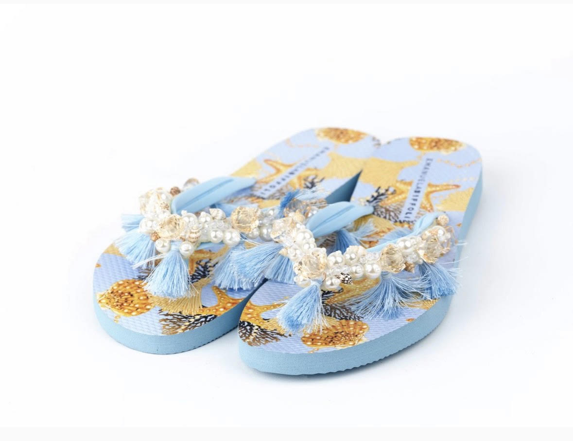 BLUE FLIP FLOPS