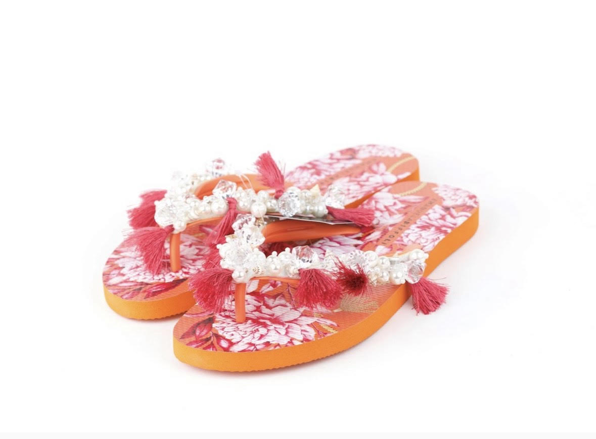 ORANGE FLIP FLOPS